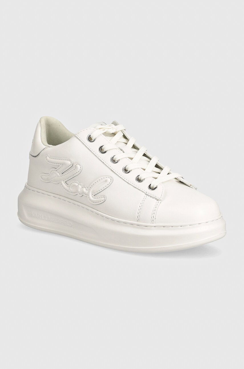 Karl Lagerfeld Adidasi din piele KAPRI culoarea alb, KL62511A