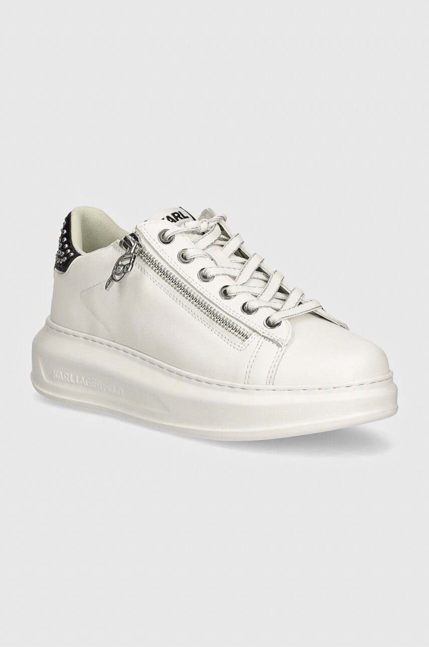 Karl Lagerfeld sneakers din piele KAPRI culoarea alb, KL62527