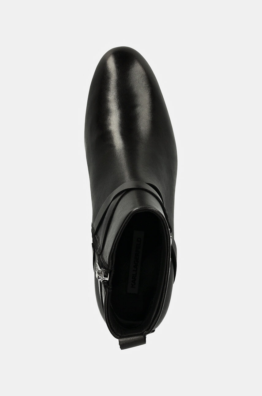 Δερμάτινες μπότες Karl Lagerfeld BONNIE γυναικείες, χρώμα: μαύρο, KL30354 φωτογραφία