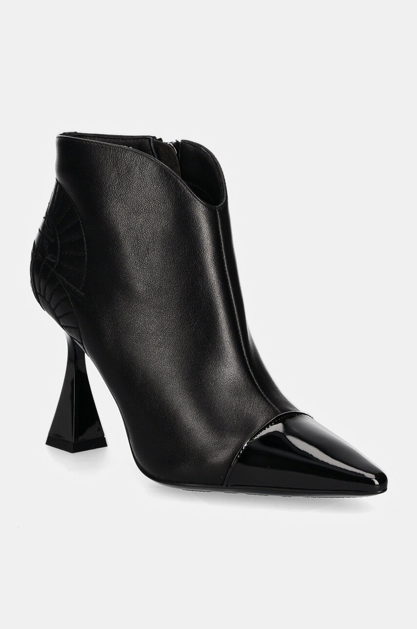 

Кожени боти Karl Lagerfeld DEBUT II в черно с тънък ток KL32034, Черен