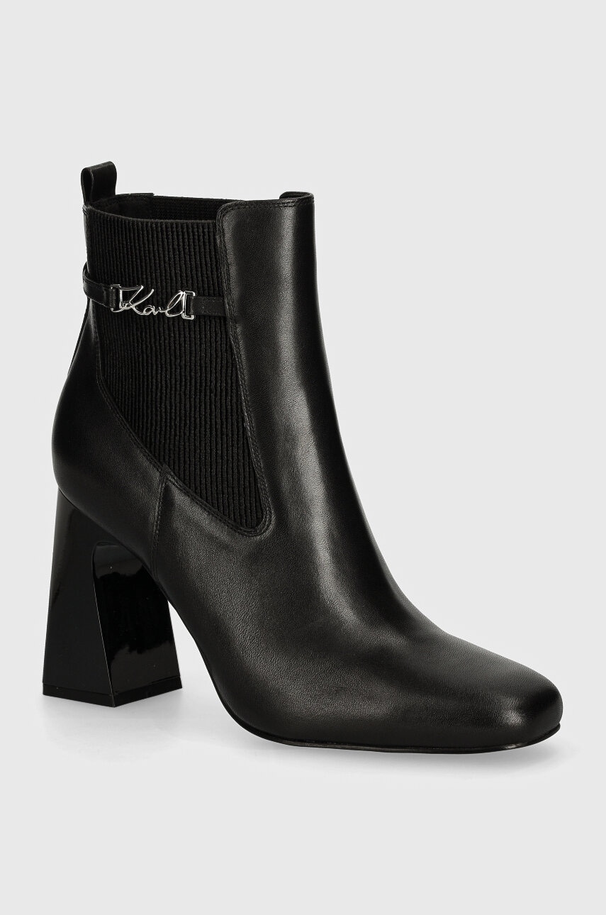 Karl Lagerfeld cizme de piele ASTRA NOVA femei, culoarea negru, cu toc drept, KL33160