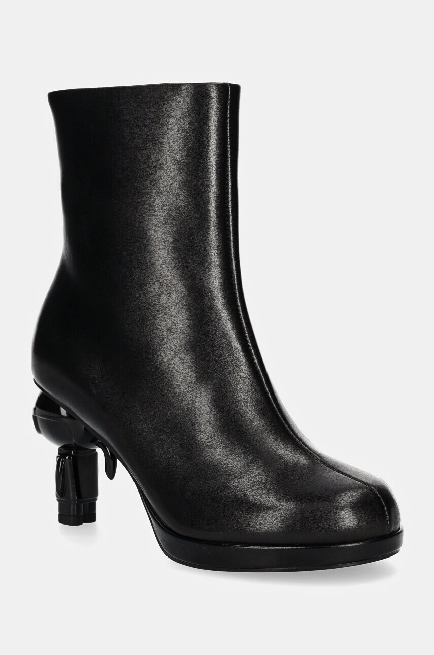 Karl Lagerfeld cizme de piele IKON ISLAND femei, culoarea negru, cu toc drept, KL39064