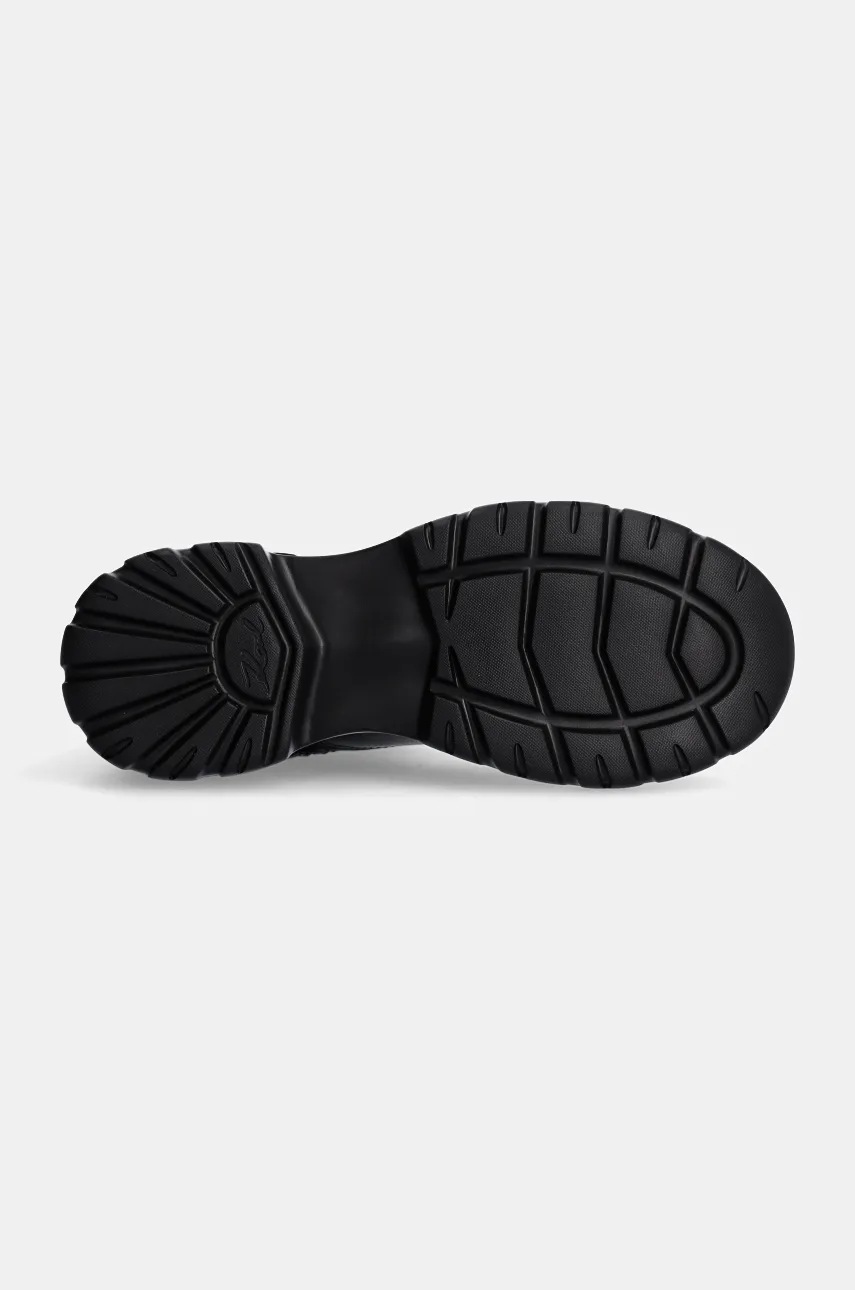 Шкіряні черевики Karl Lagerfeld PHOENIX жіночі колір чорний на плоскому ходу KL42165 
