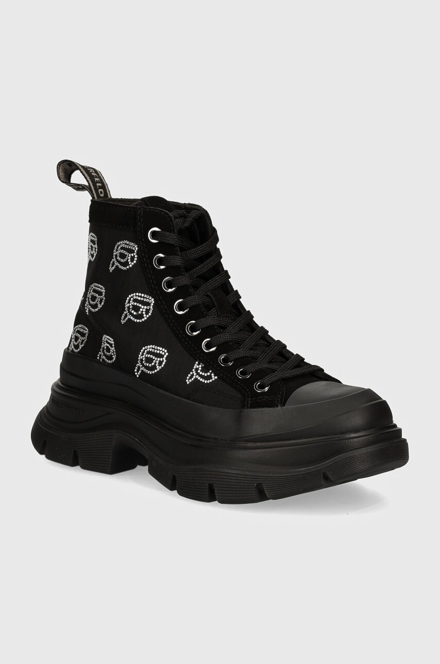 

Високи кецове Karl Lagerfeld LUNA в черно KL42941, Черен