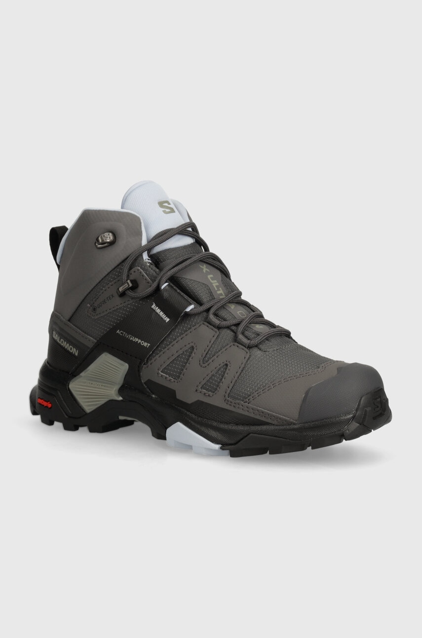 Salomon pantofi X Ultra 4 Mid GTX femei, culoarea gri, L41625000 Salomon pantofi X Ultra 4 Mid GTX femei, culoarea gri, L41625000