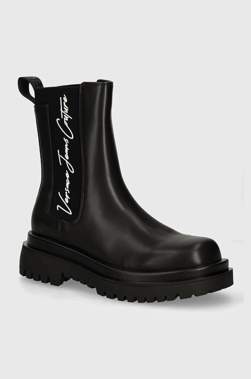 Versace Jeans Couture cizme Drew femei, culoarea negru, cu platforma, 77VA3S60 ZS868 899