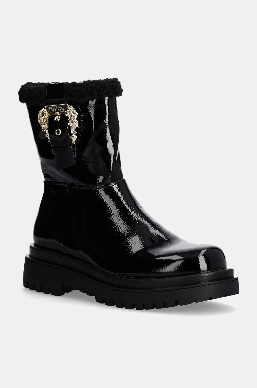 Versace Jeans Couture botine Drew femei, culoarea negru, cu platforma, 77VA3S69 ZS866 899