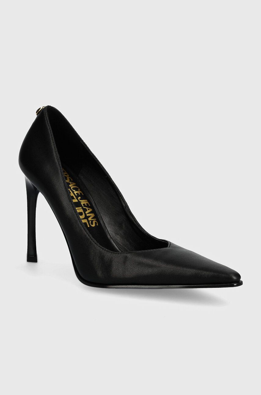 Versace Jeans Couture stilettos de piele Sadie culoarea negru, 77VA3S25 ZP127 899