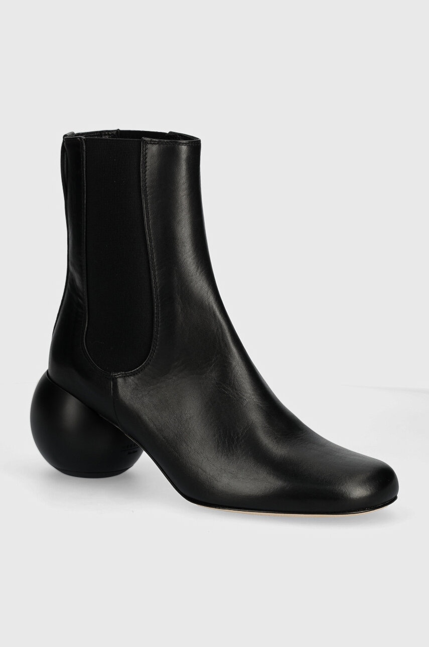 Weekend Max Mara ghete chelsea de piele ESTE femei, culoarea negru, cu toc drept, 2425796014600