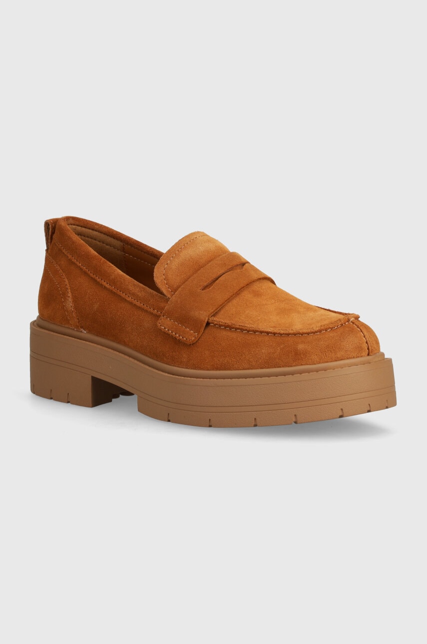 Geox mocasini din piele intoarsa D SPHERICA EC7 I femei, culoarea maro, cu platforma, D36VDI 00022 C6001 Geox mocasini din piele intoarsa D SPHERICA EC7 I femei, culoarea maro, cu platforma, D36VDI 00022 C6001