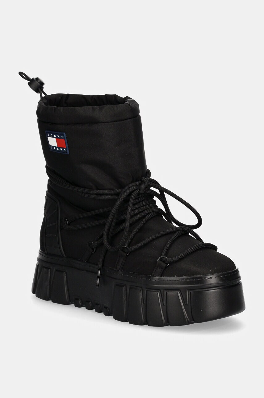 Tommy Jeans cizme de iarna TJW HYBRID BOOT culoarea negru, EN0EN02601