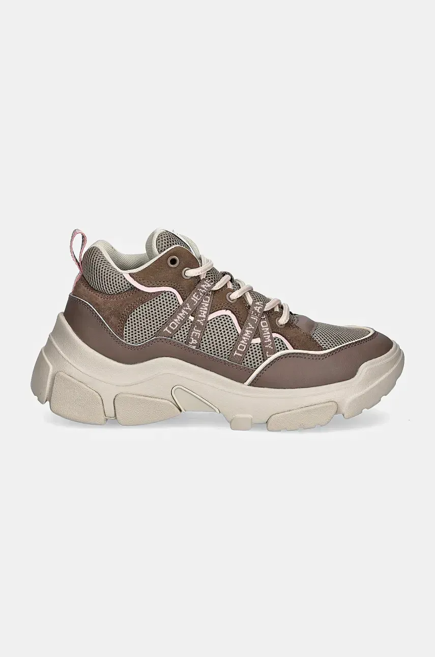 Кроссовки Tommy Jeans TJW HYBRID RUNNER цвет коричневый EN0EN02619 Кроссовки Tommy Jeans TJW HYBRID RUNNER цвет коричневый EN0EN02619