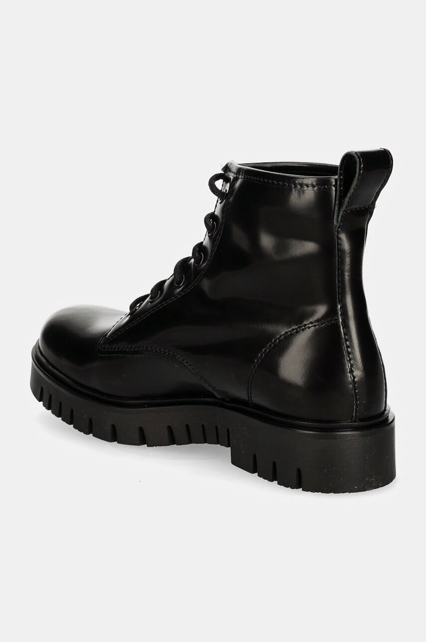 Tommy Jeans bőr bakancs TJW LACE UP BOOT fekete, női, platformos, EN0EN02624 termék 2. képe