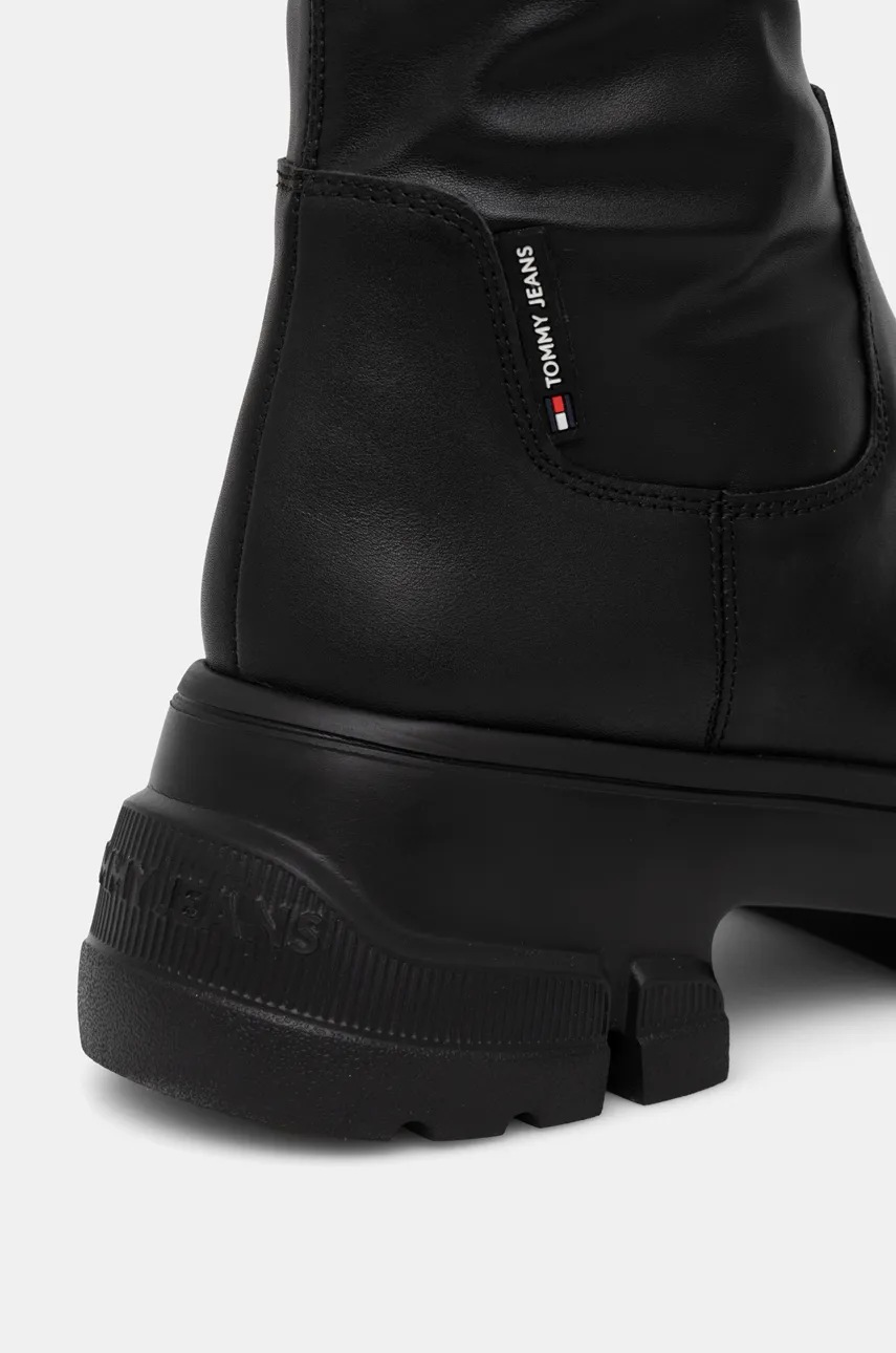 Чоботи Tommy Jeans TJW LIGHTWEIGHT OTK BOOT жіночі колір чорний на платформі EN0EN02634 