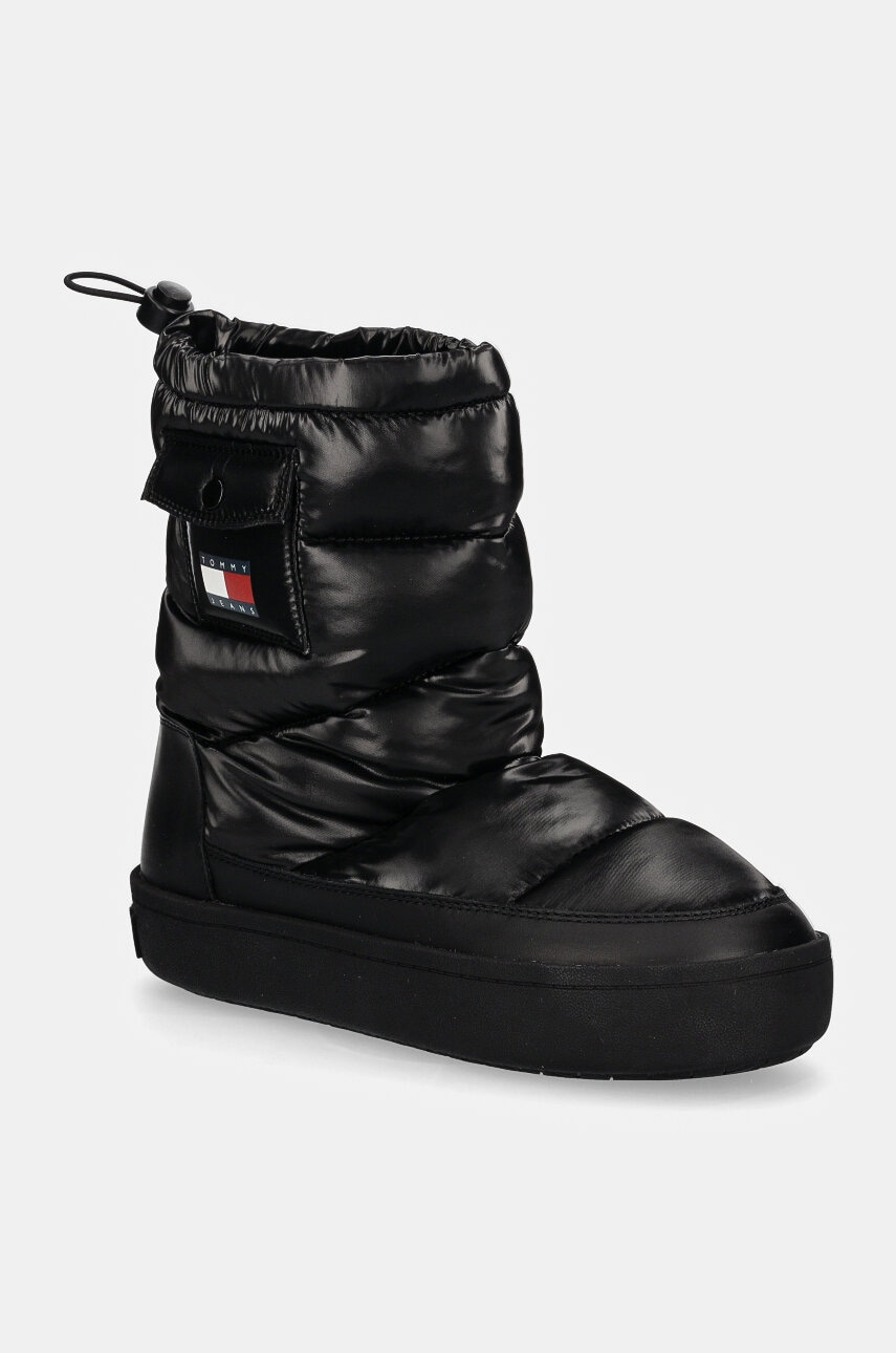 Tommy Jeans cizme de iarna TJW WINTER FEMININE BOOT culoarea negru, EN0EN02642 Tommy Jeans cizme de iarna TJW WINTER FEMININE BOOT culoarea negru, EN0EN02642