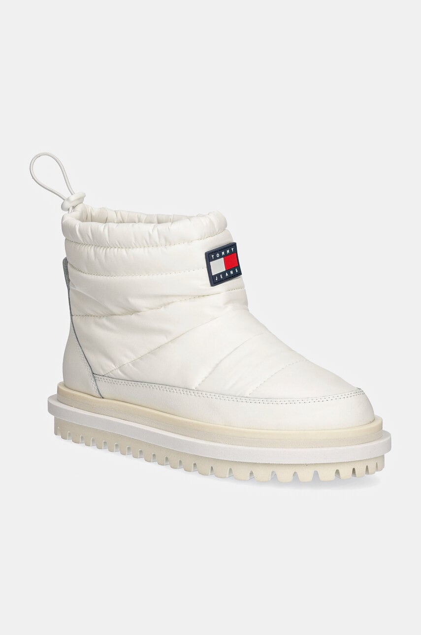 Tommy Jeans cizme de iarna TJW PADDED FLAT BOOT WL culoarea alb, EN0EN02725 Tommy Jeans cizme de iarna TJW PADDED FLAT BOOT WL culoarea alb, EN0EN02725