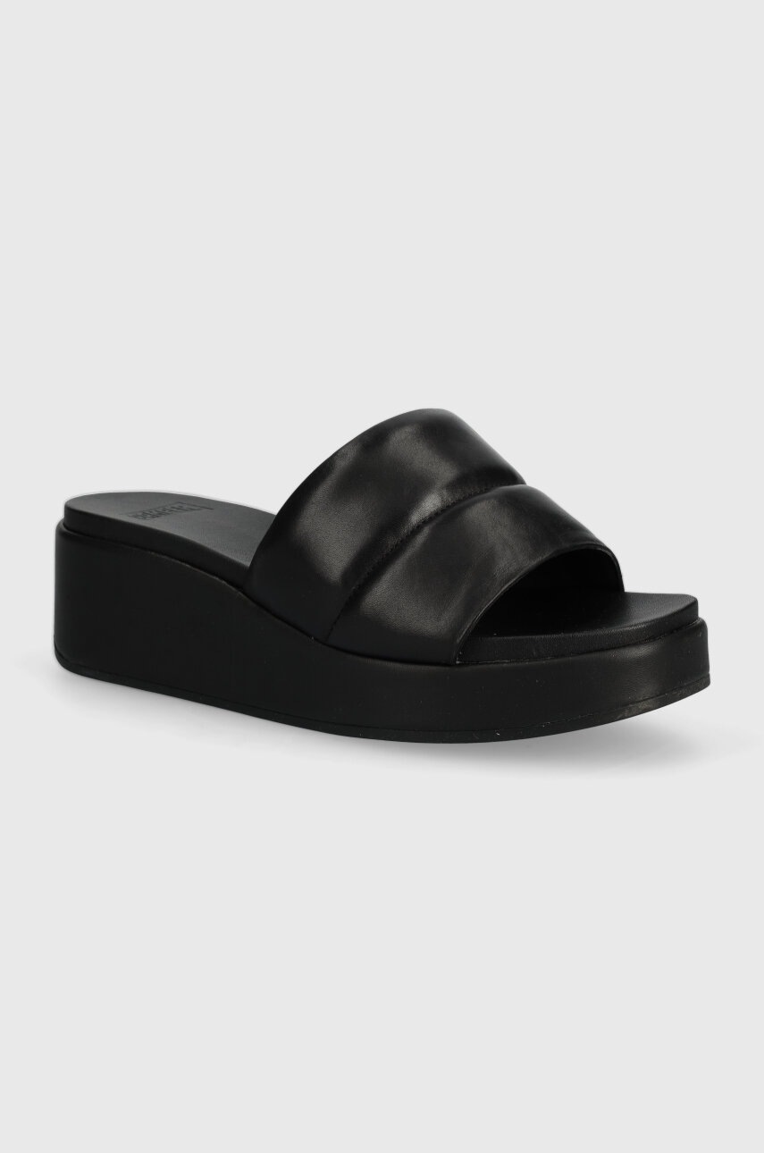 

Кожени чехли Camper Misia в черно с платформа K201507-002, Черен