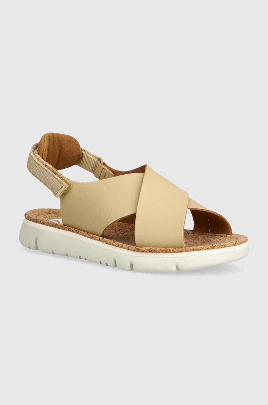 Camper sandale de piele Oruga Sandal femei, culoarea bej, K200157-053