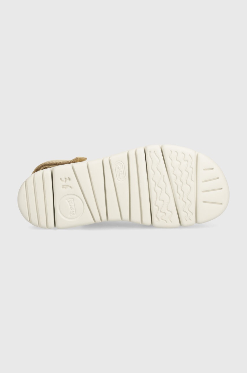 Шкіряні сандалі Camper Oruga Sandal жіночі колір бежевий K200157-053 