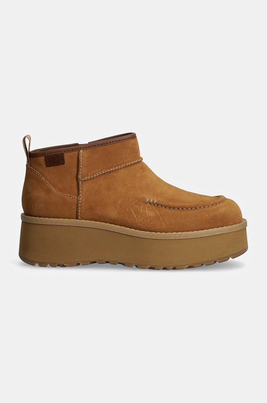 Σουέτ μπότες UGG Cityfunc Ultra Mini χρώμα: καφέ, 1158193-CHE φωτογραφία