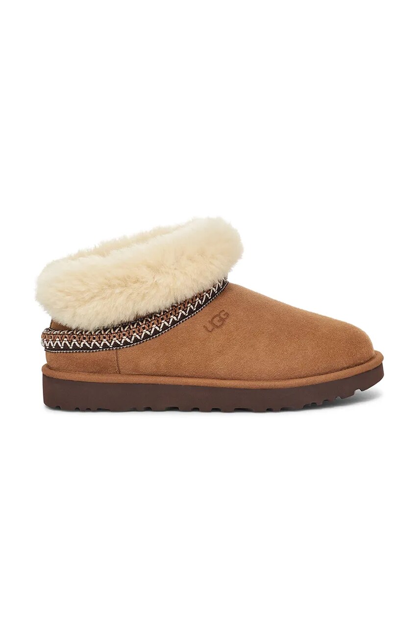 UGG cizme de zapada din piele intoarsa Classic Mini Crescent culoarea maro, 1158262-CHE