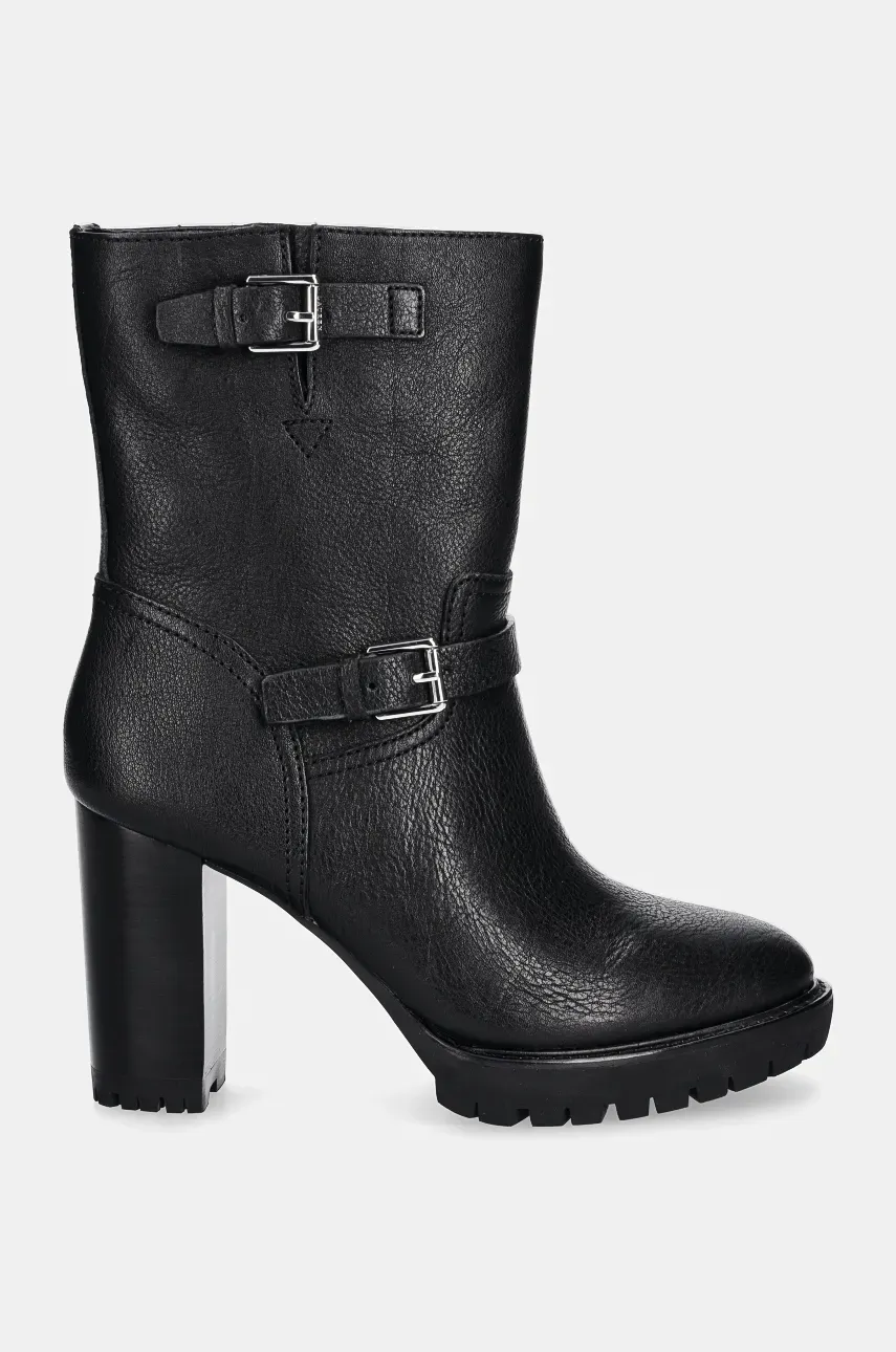 Кожаные полусапожки Lauren Ralph Lauren Lyvia женские цвет чёрный каблук кирпичик 802937819001 Кожаные полусапожки Lauren Ralph Lauren Lyvia женские цвет чёрный каблук кирпичик 802937819001