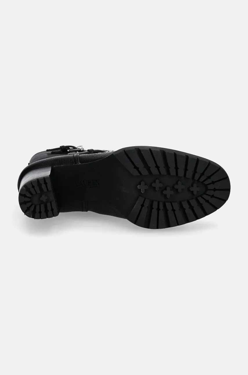 Δερμάτινες μπότες Lauren Ralph Lauren Lyvia γυναικείες, χρώμα: μαύρο, 802937819001 φωτογραφία