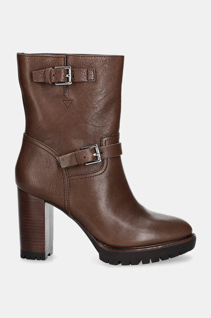 Кожаные полусапожки Lauren Ralph Lauren Lyvia женские цвет коричневый каблук кирпичик 802937819003 Кожаные полусапожки Lauren Ralph Lauren Lyvia женские цвет коричневый каблук кирпичик 802937819003