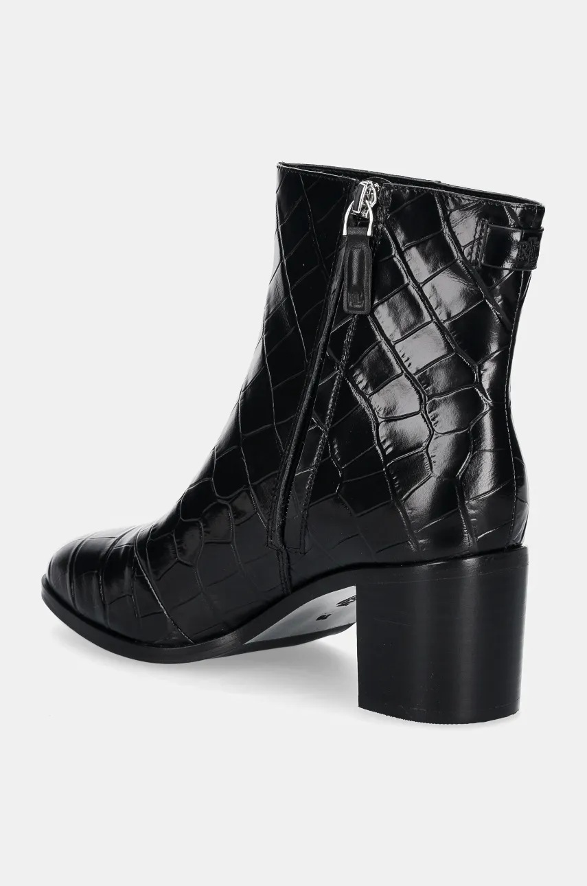 Δερμάτινες μπότες Lauren Ralph Lauren Cassie γυναικείες, χρώμα: μαύρο, 802951301001 φωτογραφία