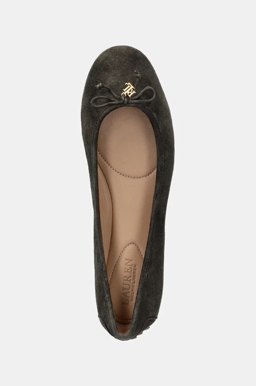 Μπαλαρίνες σουέτ Lauren Ralph Lauren Jayna Driver χρώμα: πράσινο, 802951376003 φωτογραφία