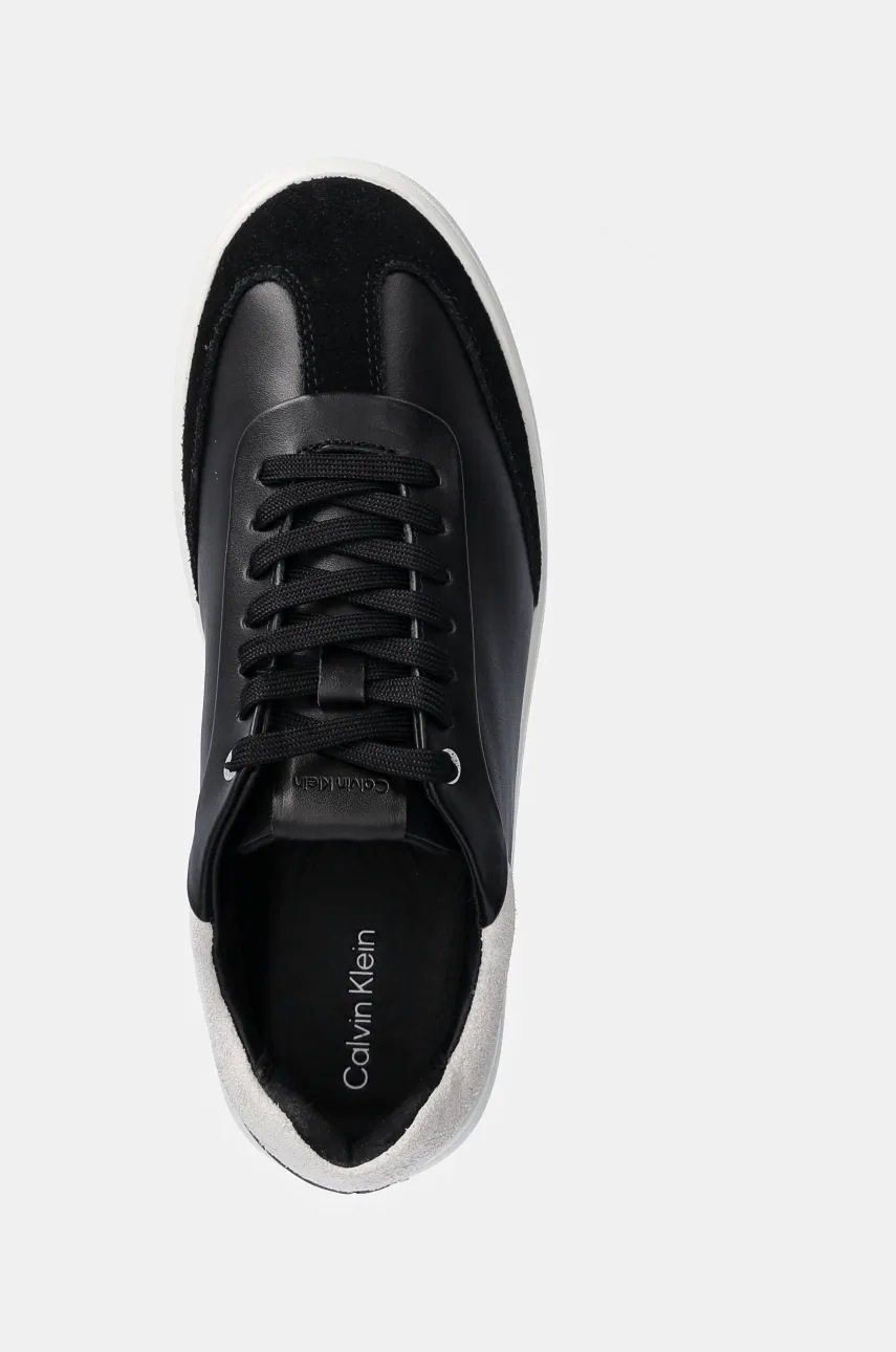 Δερμάτινα αθλητικά παπούτσια Calvin Klein LP CUPSOLE LACE UP LTH MIX χρώμα: μαύρο, HW0HW02208 φωτογραφία