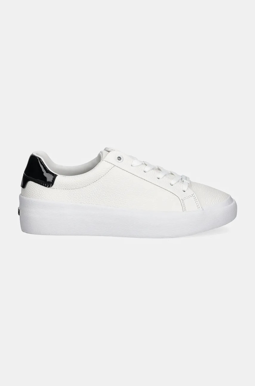 Кожаные кроссовки Calvin Klein VULC LACE UP LTH цвет белый HW0HW02214 Кожаные кроссовки Calvin Klein VULC LACE UP LTH цвет белый HW0HW02214