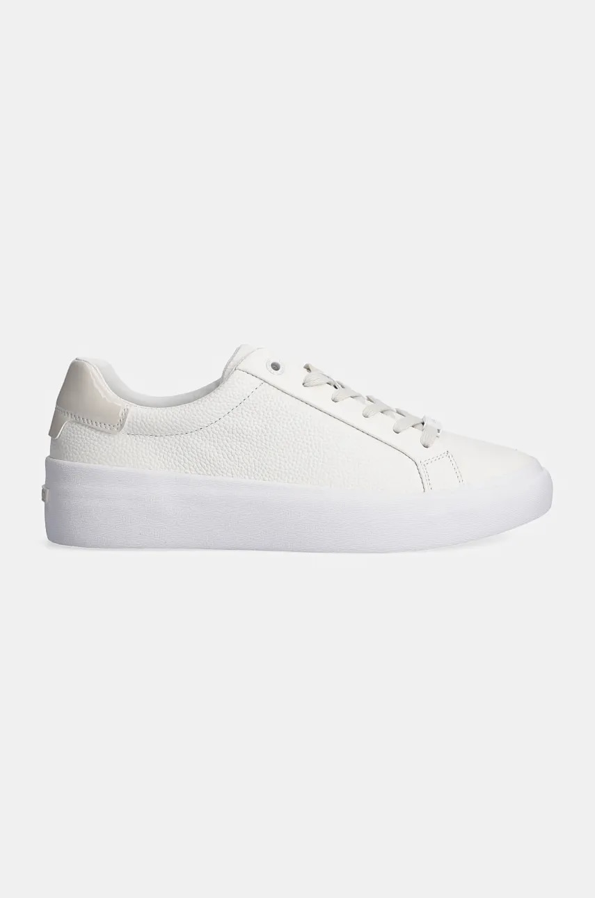 Кожаные кроссовки Calvin Klein VULC LACE UP LTH цвет белый HW0HW02214 Кожаные кроссовки Calvin Klein VULC LACE UP LTH цвет белый HW0HW02214
