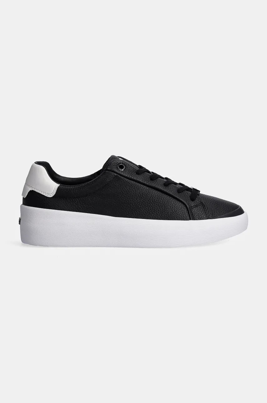 Кожаные кроссовки Calvin Klein VULC LACE UP LTH цвет чёрный HW0HW02214 Кожаные кроссовки Calvin Klein VULC LACE UP LTH цвет чёрный HW0HW02214