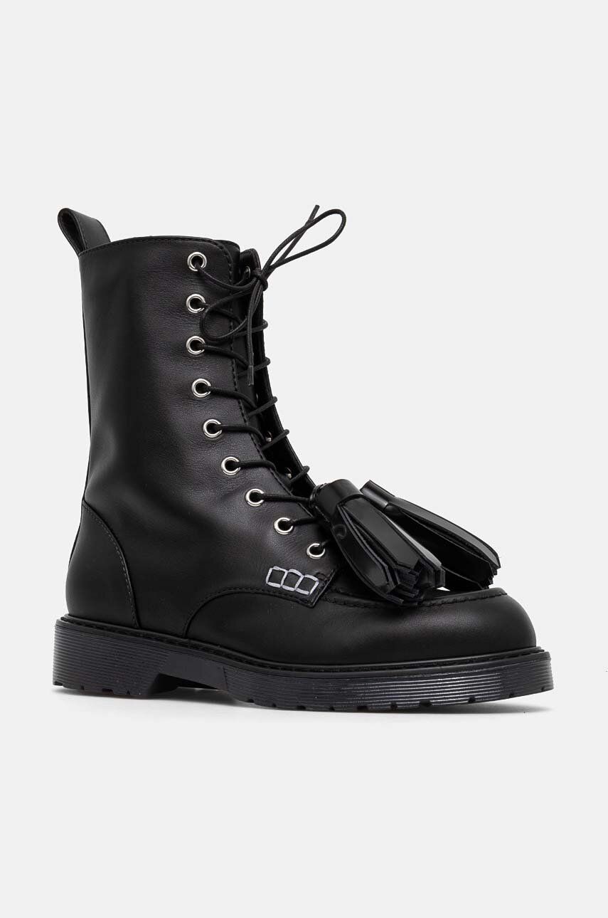 JW Anderson botine Tassel femei, culoarea negru, cu toc plat, ANW43001A