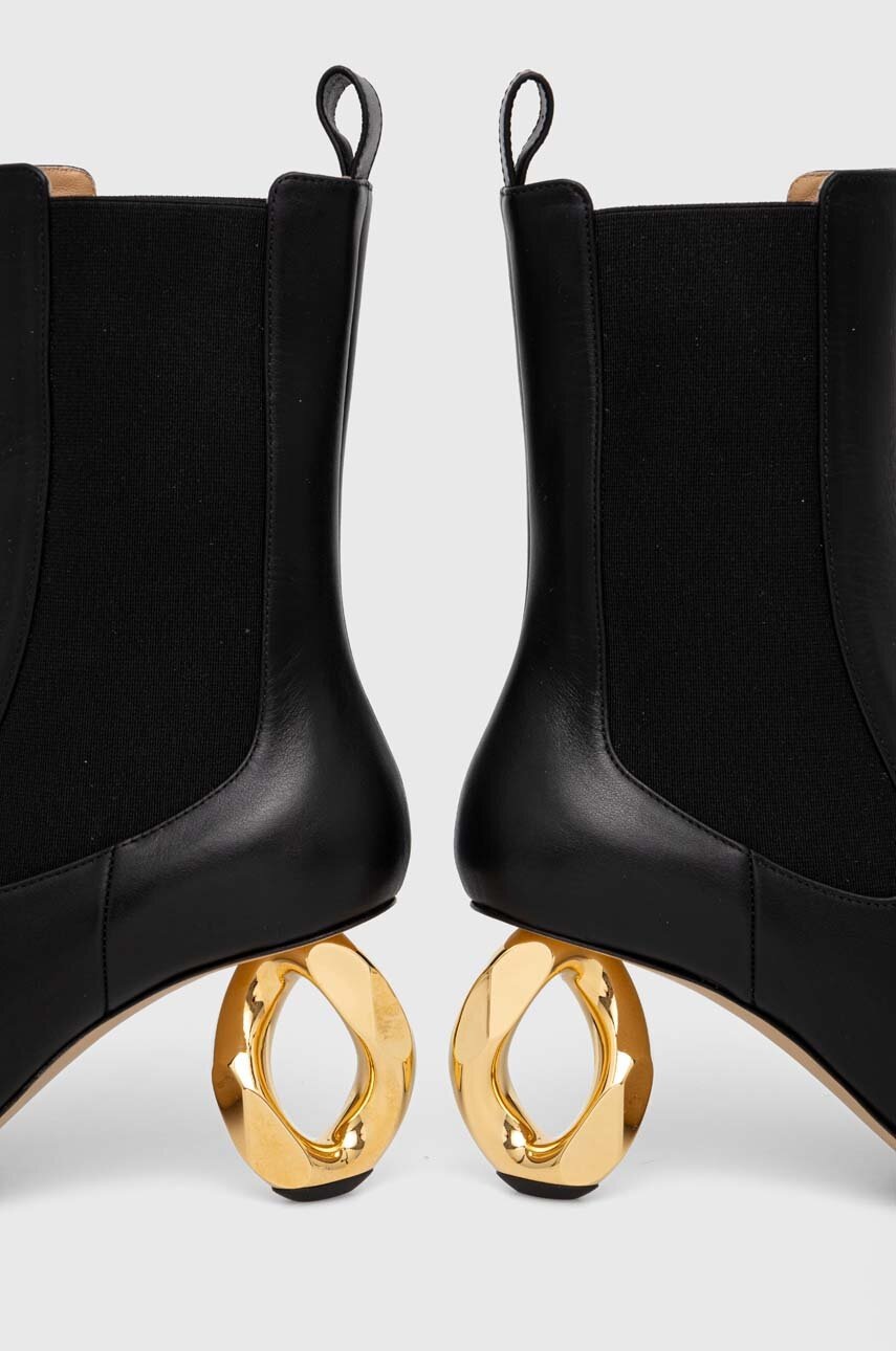 Δερμάτινες μπότες τσέλσι JW Anderson Chain Heel γυναικείες, χρώμα: μαύρο, ANW43021A φωτογραφία