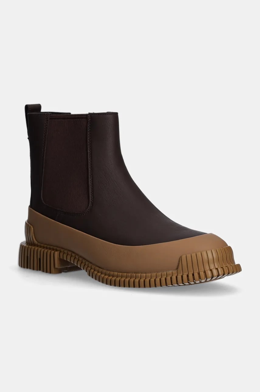 Camper ghete chelsea de piele Pix femei, culoarea maro, cu toc plat, K400304-027 Camper ghete chelsea de piele Pix femei, culoarea maro, cu toc plat, K400304-027