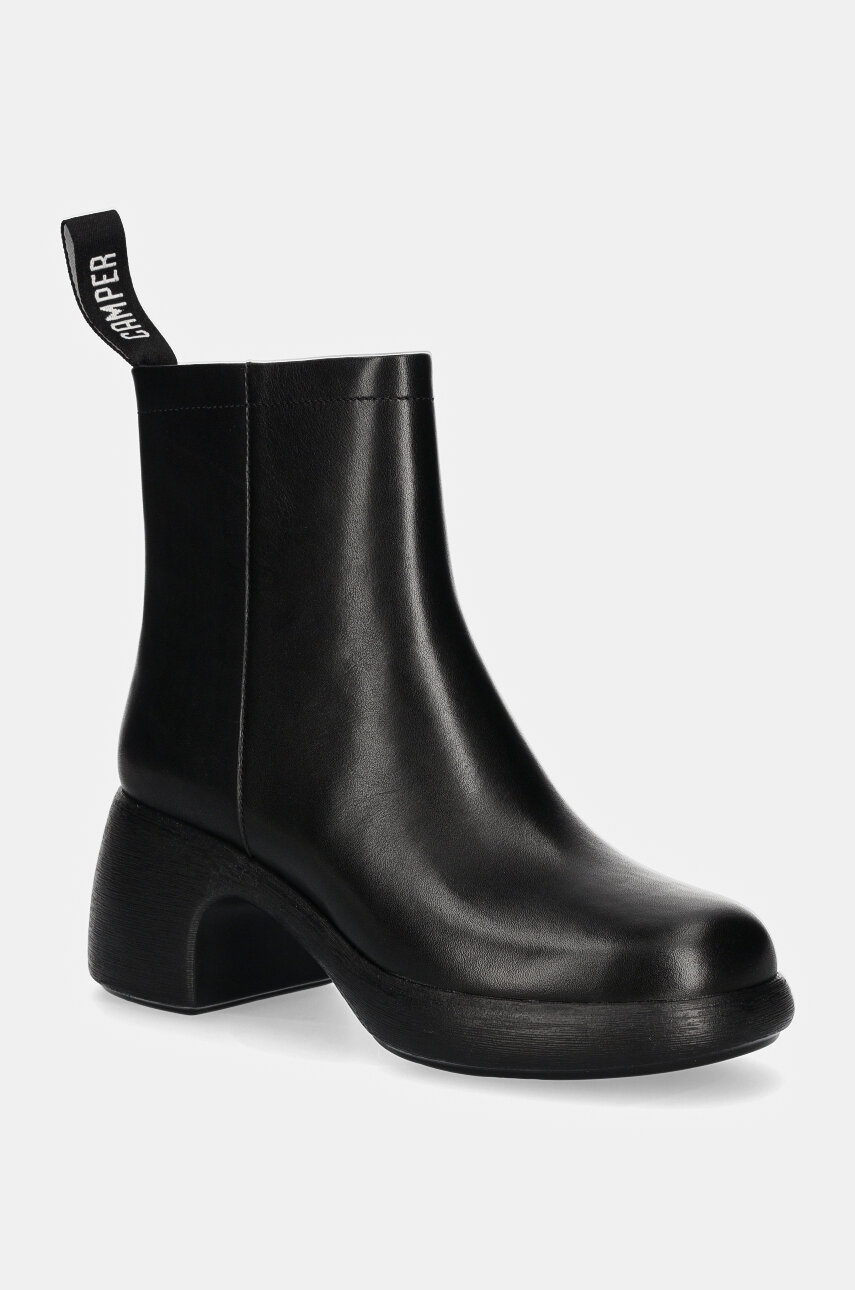 Camper cizme de piele Thelma II femei, culoarea negru, cu toc drept, K400784-001 Camper cizme de piele Thelma II femei, culoarea negru, cu toc drept, K400784-001