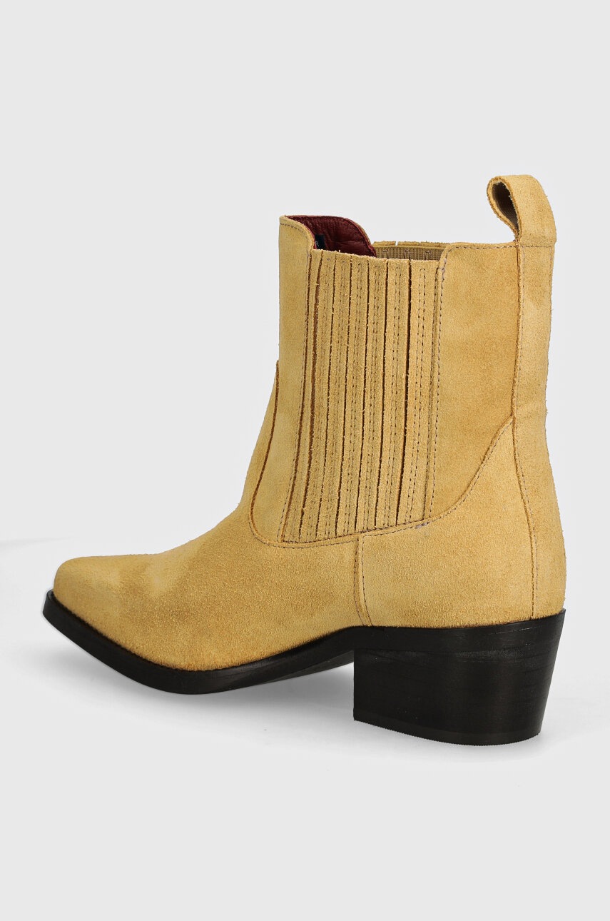 Σουέτ μπότες τσέλσι Tommy Hilfiger TH SUEDE COWBOY BOOT γυναικείες, χρώμα: μπεζ, FW0FW08034 φωτογραφία