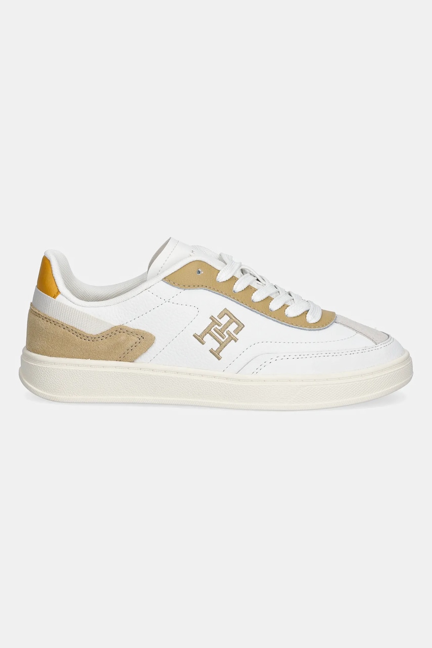 Кожаные кроссовки Tommy Hilfiger TH HERITAGE COURT SNEAKER SDE цвет розовый FW0FW08037 Кожаные кроссовки Tommy Hilfiger TH HERITAGE COURT SNEAKER SDE цвет розовый FW0FW08037