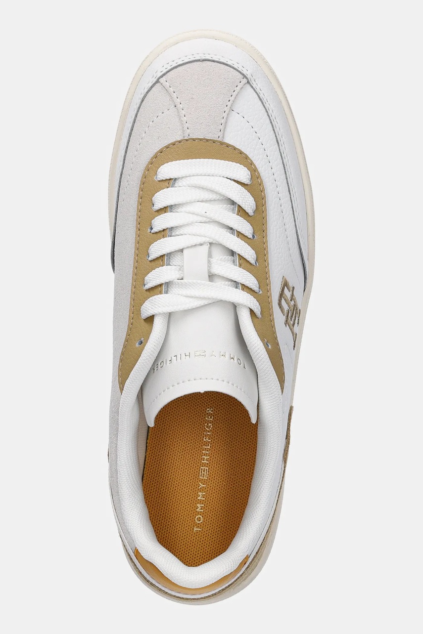 Δερμάτινα αθλητικά παπούτσια Tommy Hilfiger TH HERITAGE COURT SNEAKER SDE χρώμα: ροζ, FW0FW08037 φωτογραφία