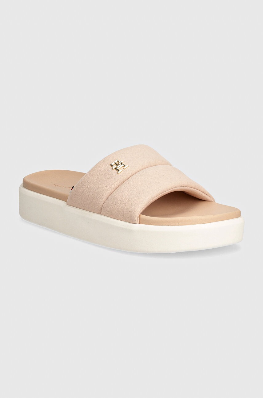 

Чехли Tommy Hilfiger PLATFORM POOL SLIDE в розово с платформа FW0FW08218, Розов