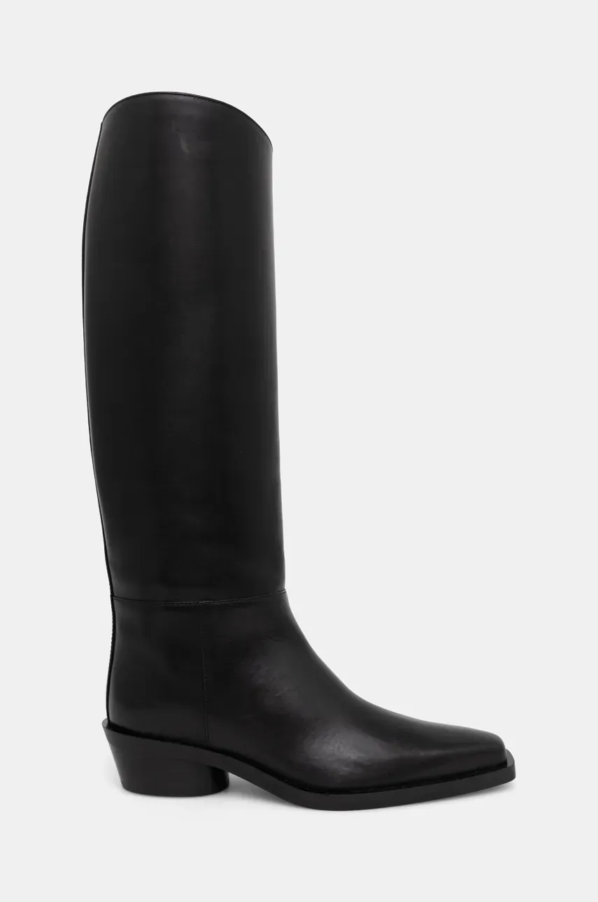 Кожаные сапоги Proenza Schouler Bronco женские цвет чёрный каблук кирпичик PS41031A Кожаные сапоги Proenza Schouler Bronco женские цвет чёрный каблук кирпичик PS41031A