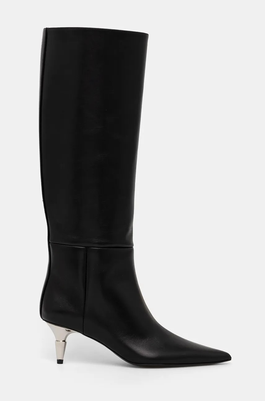 Proenza Schouler ghete de piele Spike femei, culoarea negru, cu toc cui, PS43071A Proenza Schouler ghete de piele Spike femei, culoarea negru, cu toc cui, PS43071A
