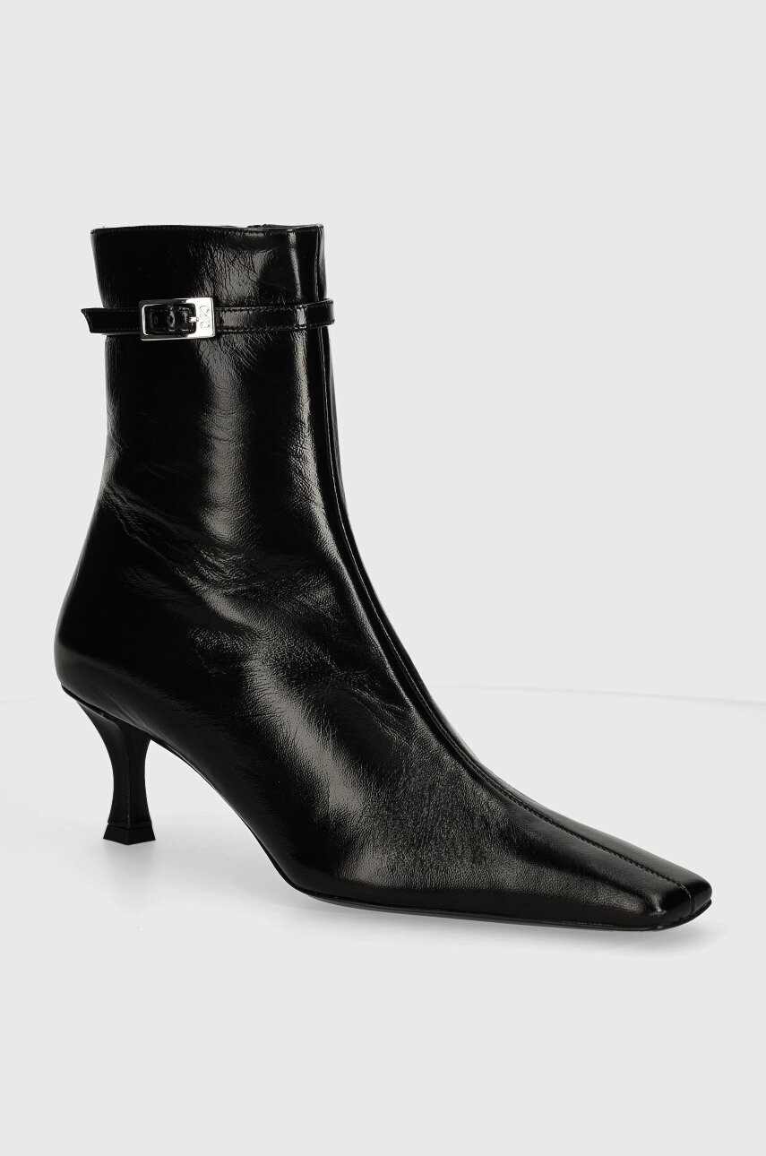

Кожени боти Proenza Schouler Trap в черно с тънък ток PS43081A, Черен
