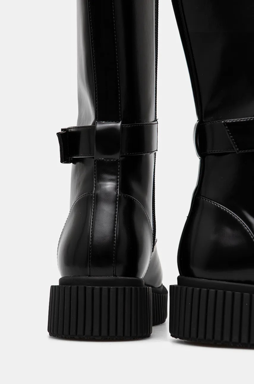 Чоботи Armani Exchange жіночі колір чорний на платформі XDO017 XV876 00002 