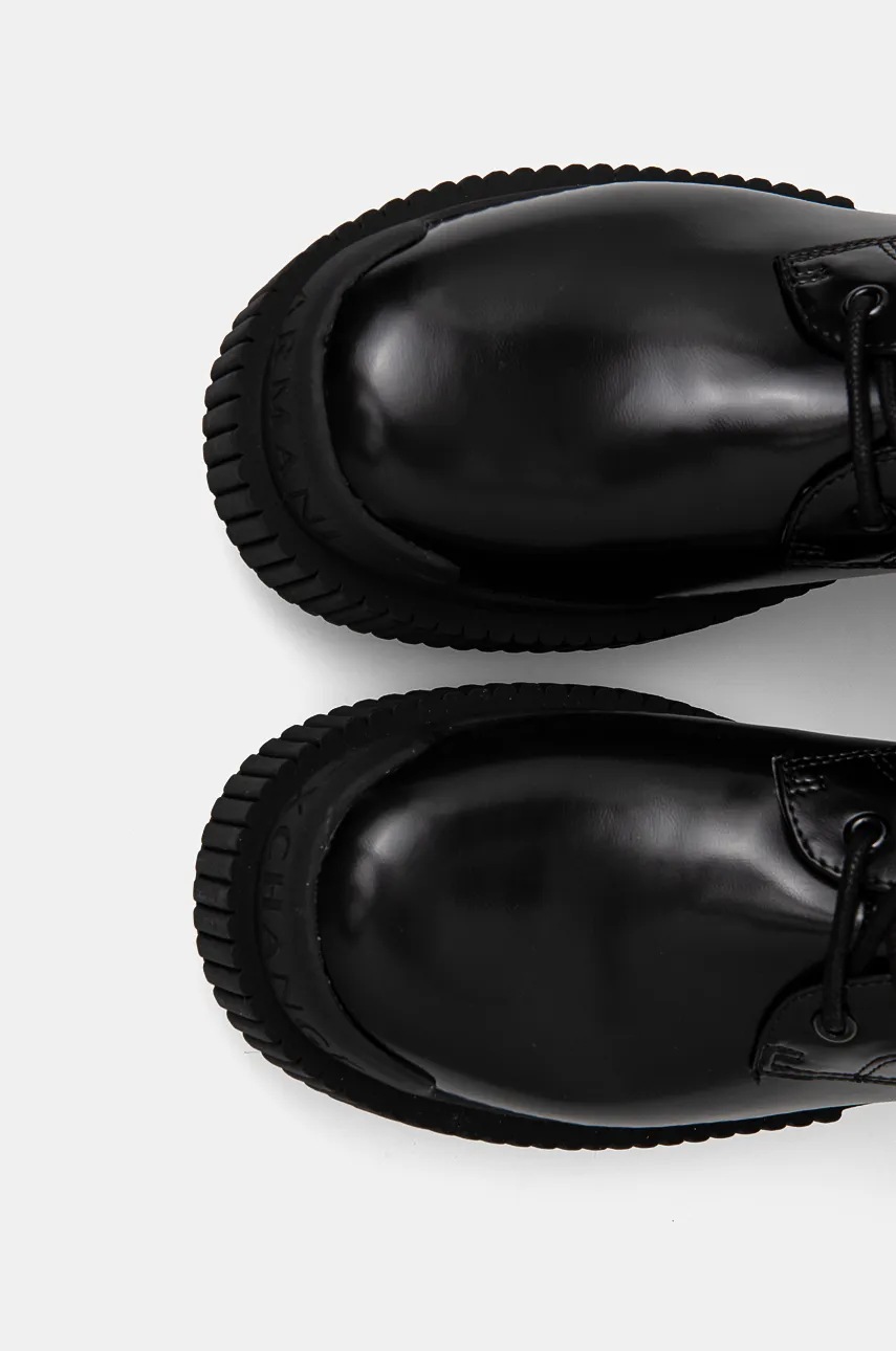 Чоботи Armani Exchange жіночі колір чорний на платформі XDO017 XV876 00002 