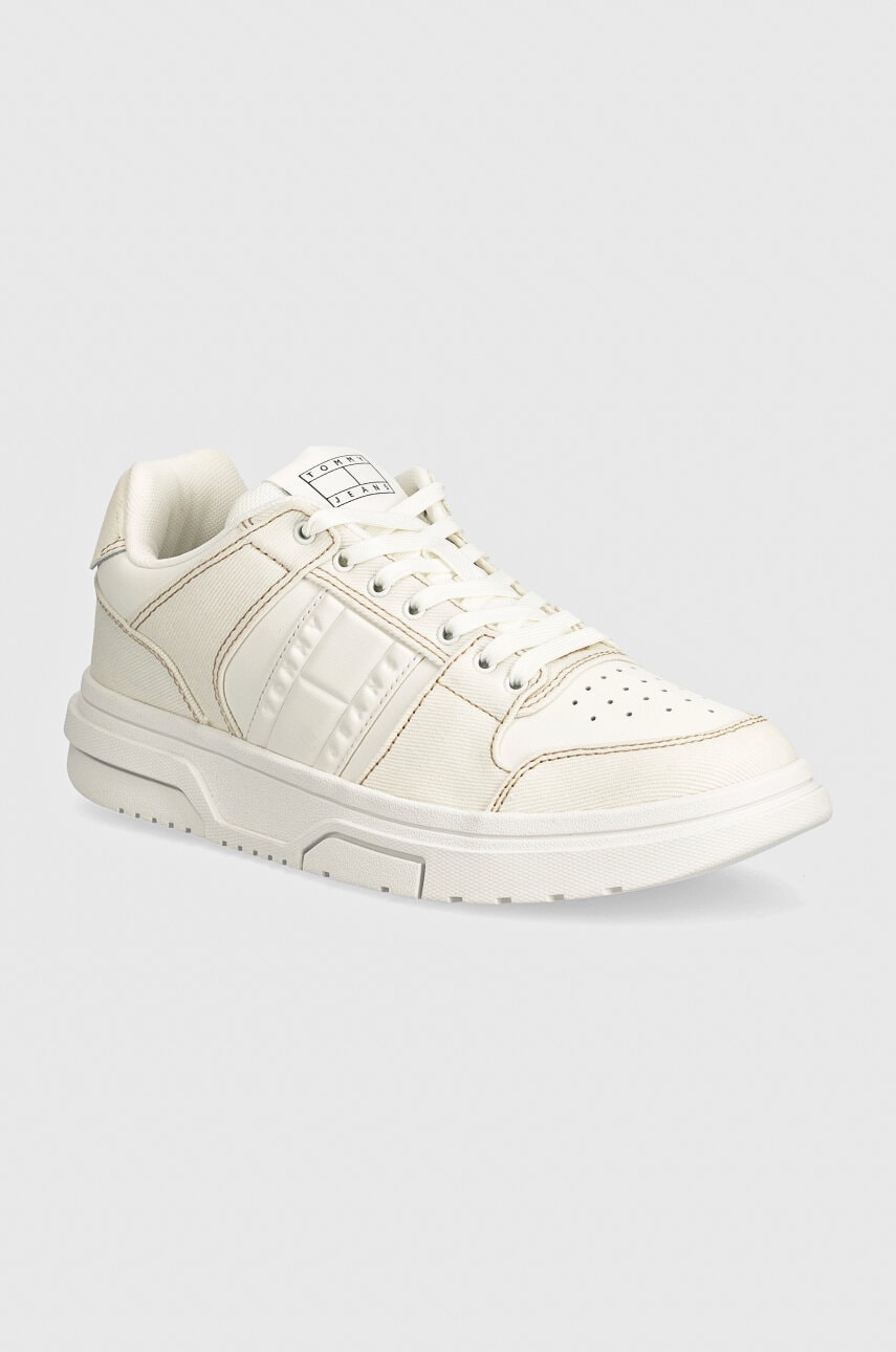 Tommy Jeans sneakers THE BROOKLYN MIX MEDIA culoarea alb, EN0EN02577