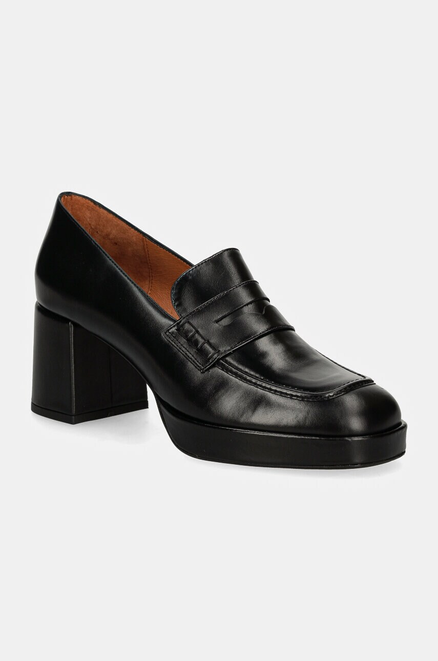 Jonak pantofi de piele VOLTURA culoarea negru, cu toc drept, 3500104
