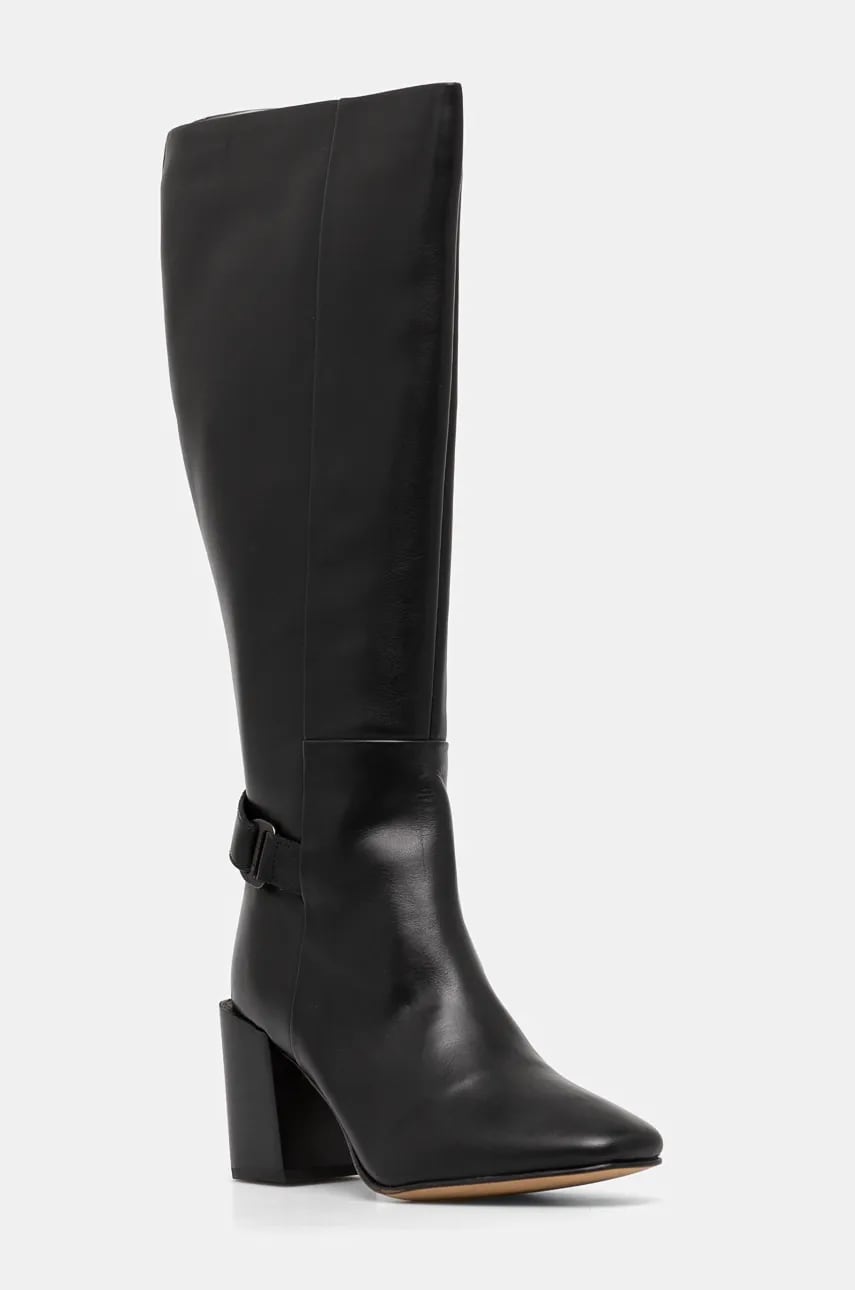 Barbour ghete de piele Saskia femei, culoarea negru, cu toc drept, LFO0734BK31 Barbour ghete de piele Saskia femei, culoarea negru, cu toc drept, LFO0734BK31